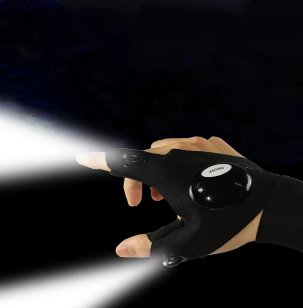 Rechargeable LED Half-Finger Gloves