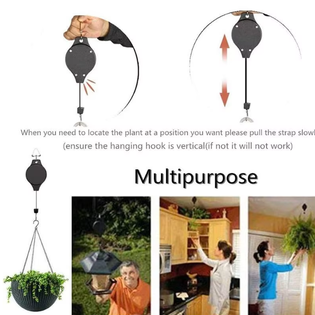 Easy Reach Plant Pulley Set Hooks Plant Pulley