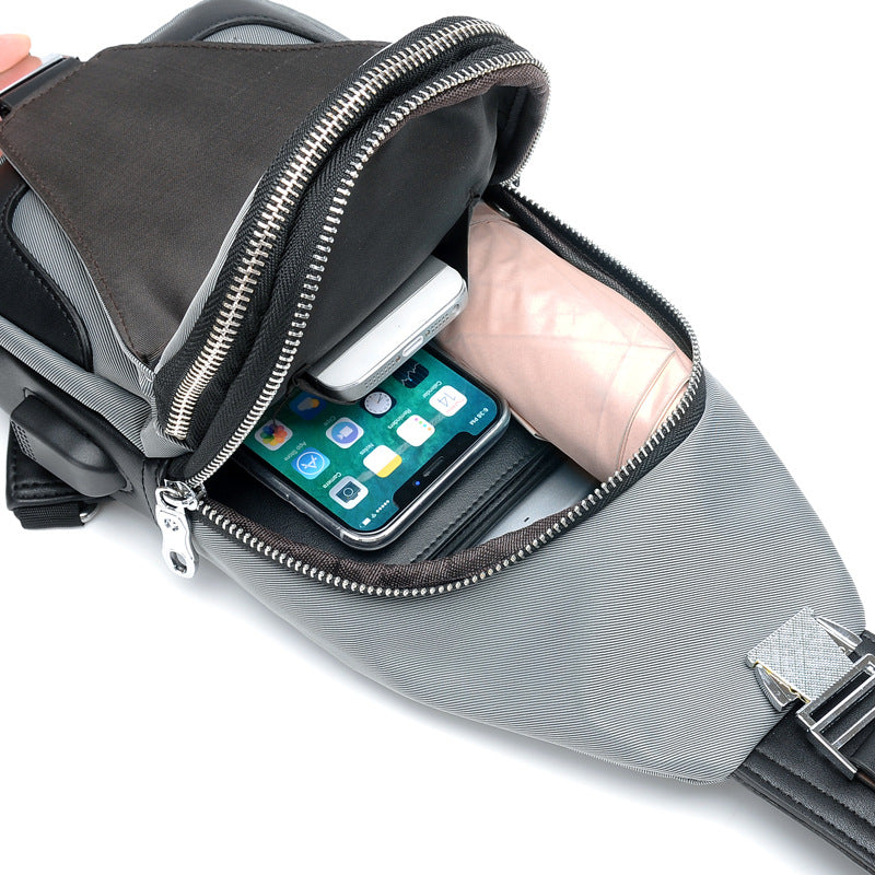 Crossbody USB Charge Waterproof Sling Bag