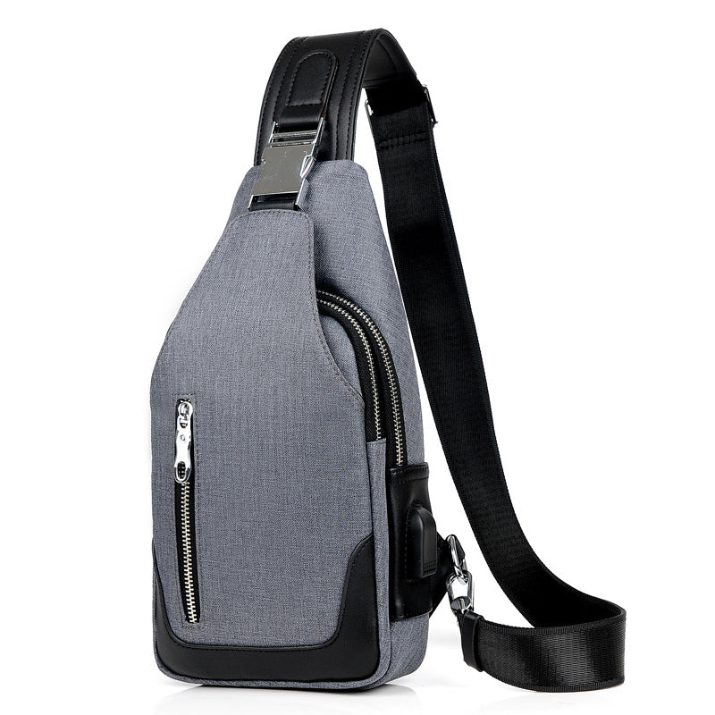 Crossbody USB Charge Waterproof Sling Bag