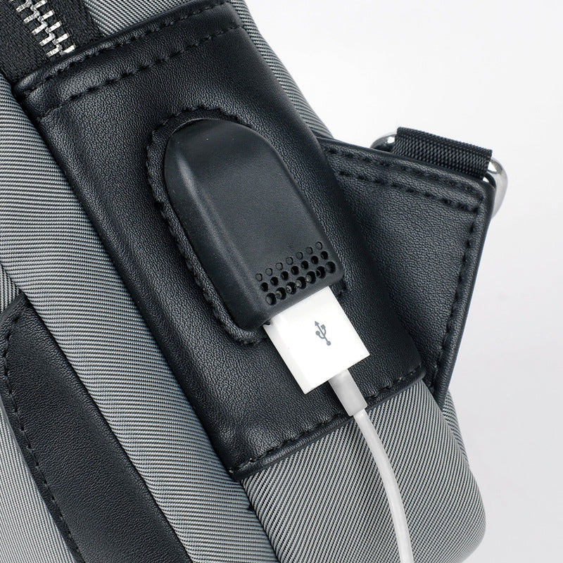 Crossbody USB Charge Waterproof Sling Bag