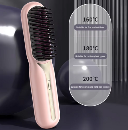 Portable Cordless Hair Straightener Brush