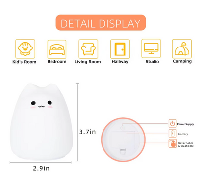 Cute Cat LED Color Changing Nightlight