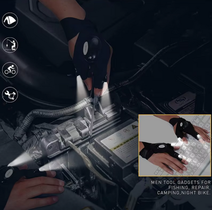 Rechargeable LED Half-Finger Gloves
