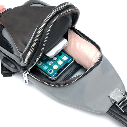 Crossbody USB Charge Waterproof Sling Bag