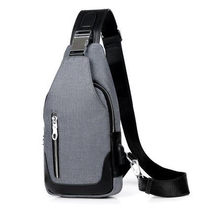 Crossbody USB Charge Waterproof Sling Bag