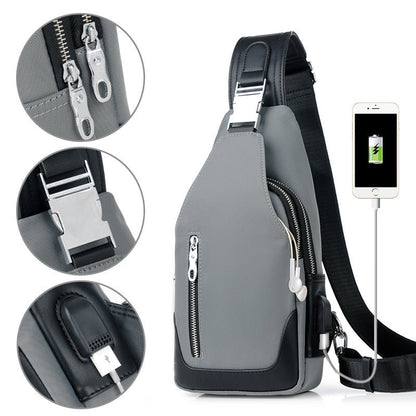 Crossbody USB Charge Waterproof Sling Bag