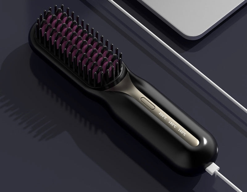 Portable Cordless Hair Straightener Brush